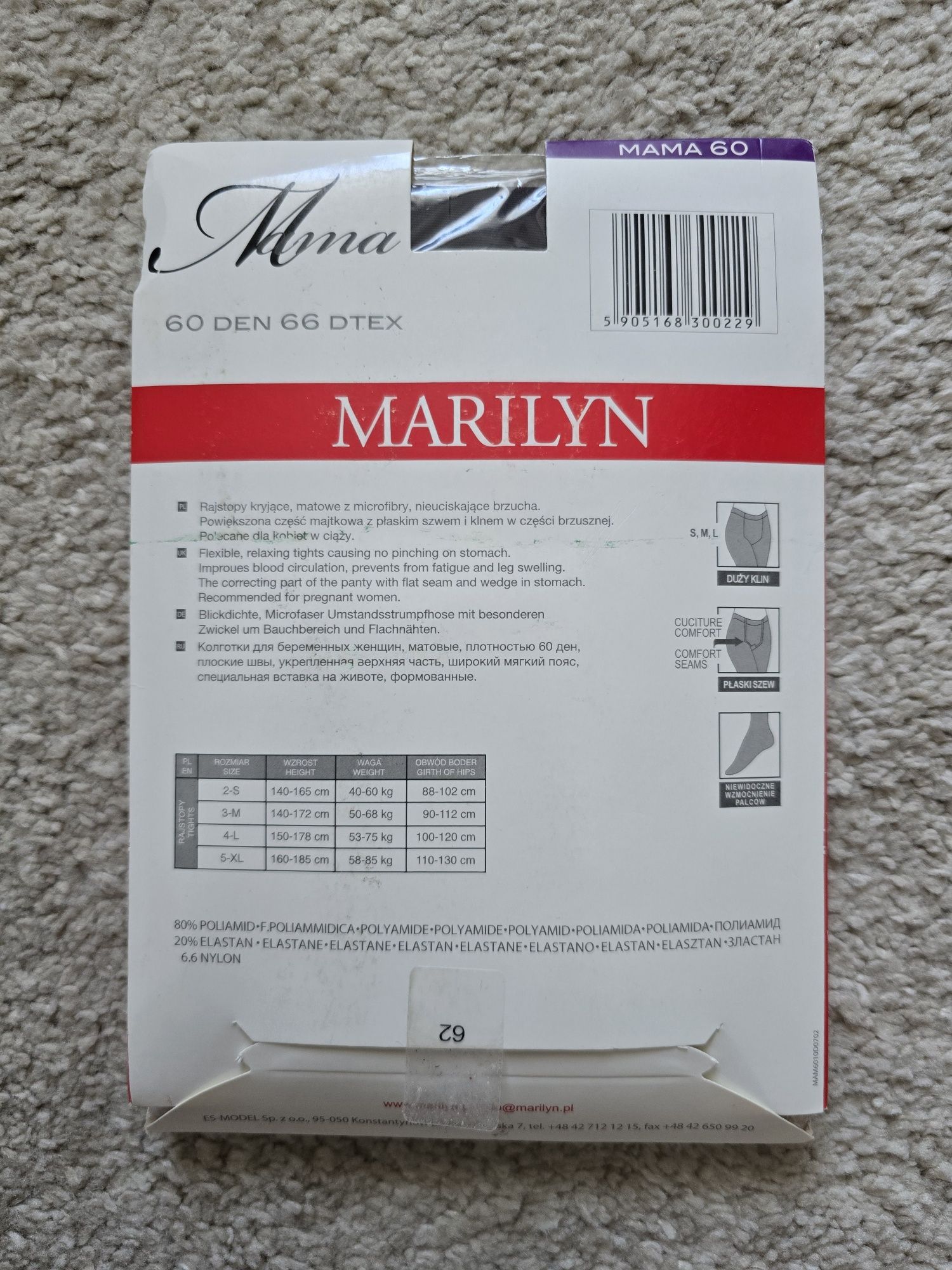 Rajstopy ciążowe Marilyn 60 den