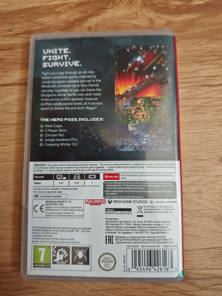 Minecraft dungeons hero edition Nintendo Switch