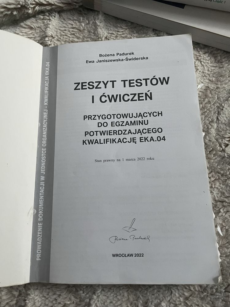 Prowadzenie dokumentacji zeszyt testów i ćwiczeń - kwalifikacja eka.04
