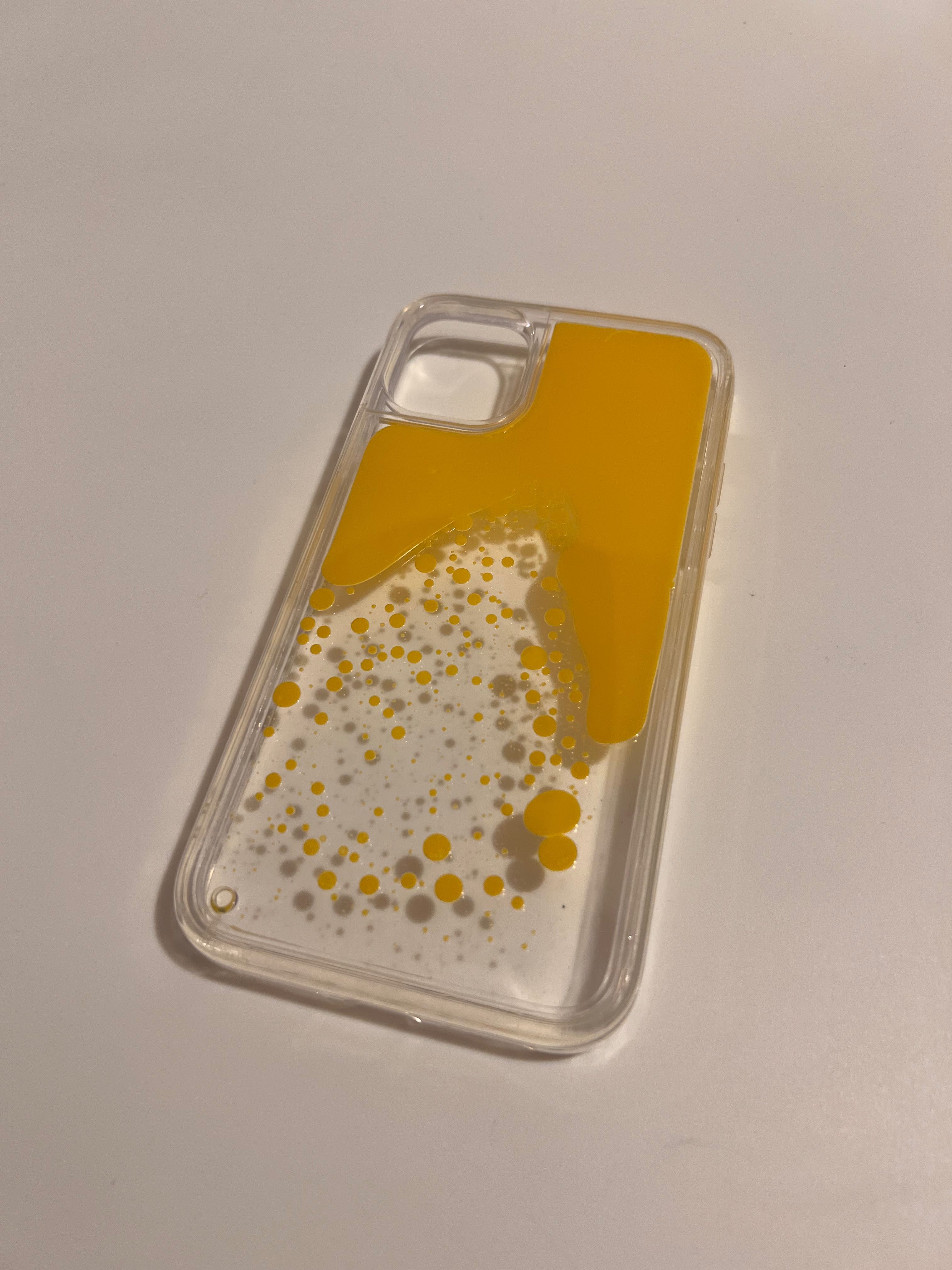 Przezroczyste etui/obudowa liquid żółty twarde na telefon iPhone 11