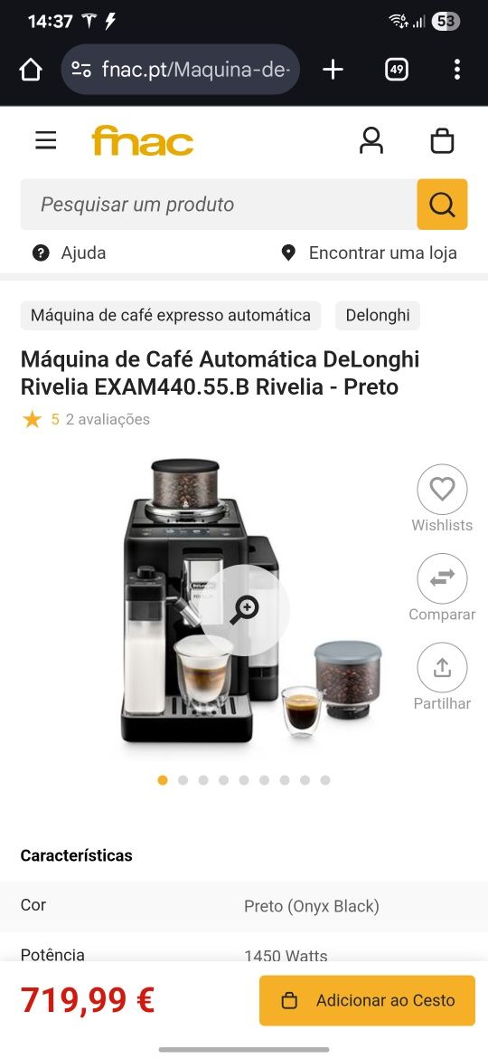 Máquina de Café Automática DELONGHI Rivelia Nova c/garantia