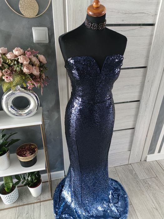 Długa sexy suknia sukienka wieczorowa balowa rozmiar xl 42  ombre