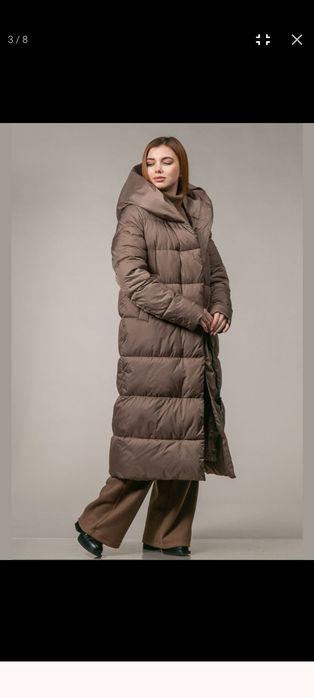 Пуховик жіночий новий світло-коричневий. Розмір М