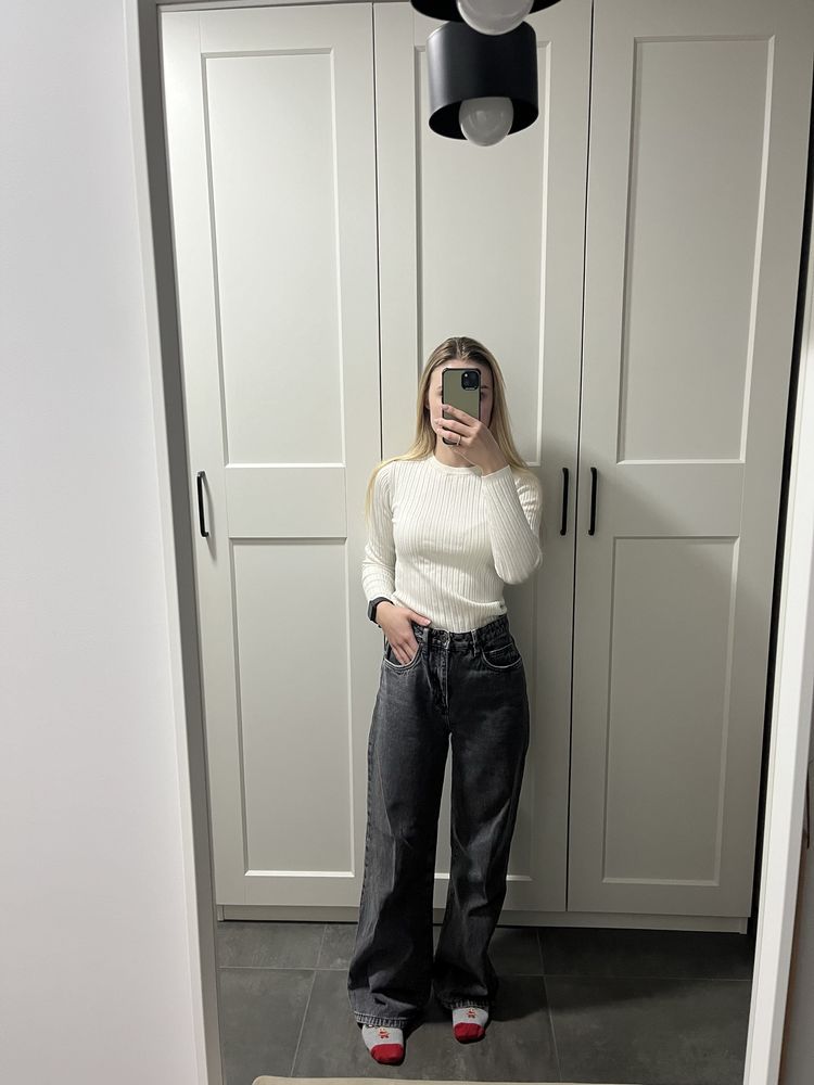 Jeansy wide leg petite