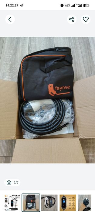 Зарядка type 1/tesla type 2 gbt feyree 3.5Квт 16А Tesla для електроавт