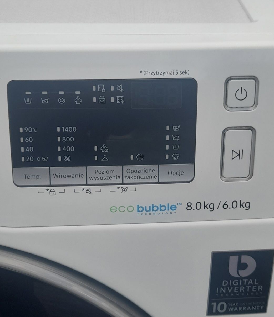 Pralko-suszarka Samsung 8kg z transportem,Gwarancja
