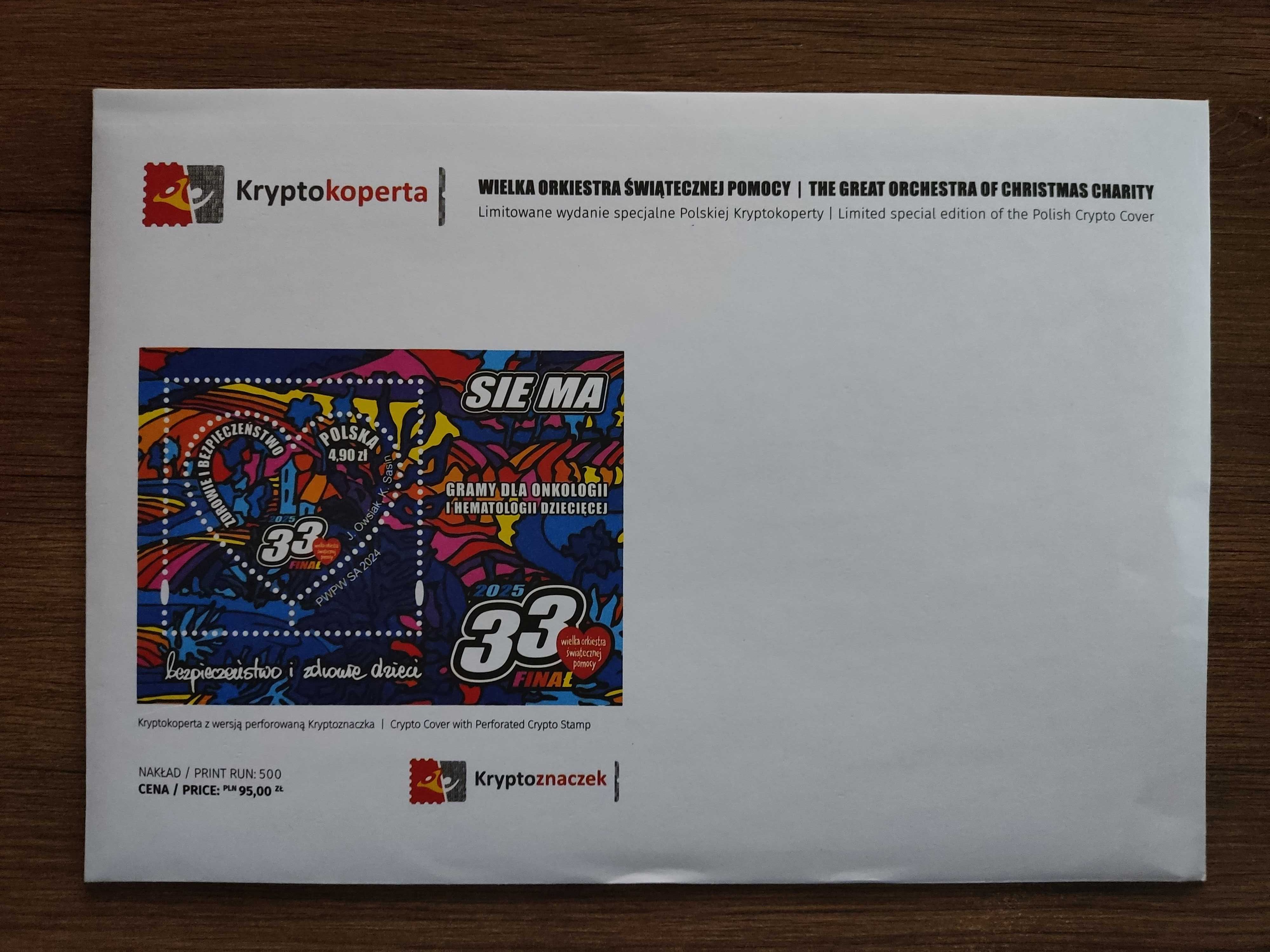 Kryptokoperta perforowana WOŚP z tokenem NFT