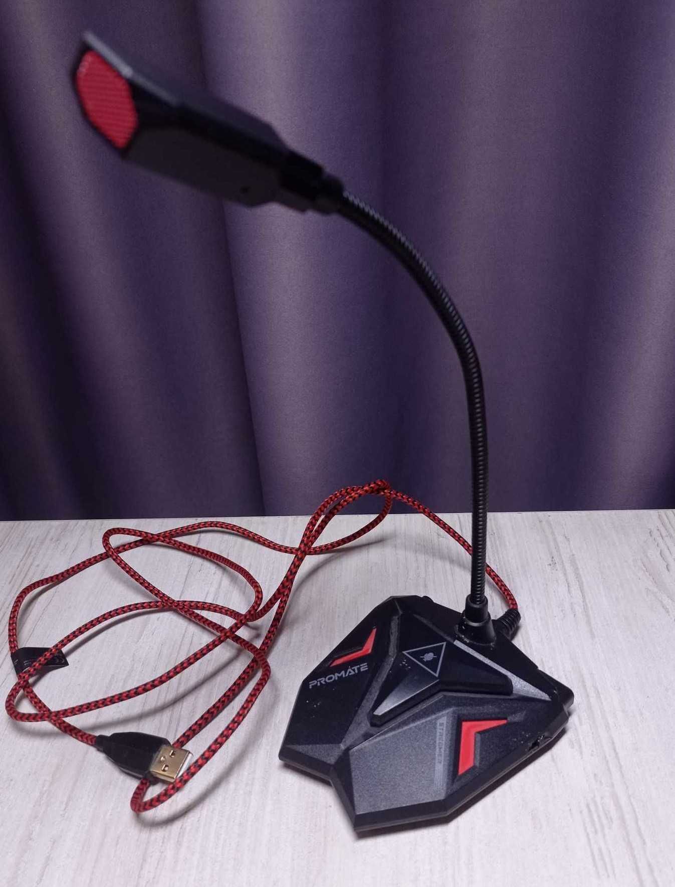 Микрофон Promate Streamer LED, USB Maroon (streamer.maroon).