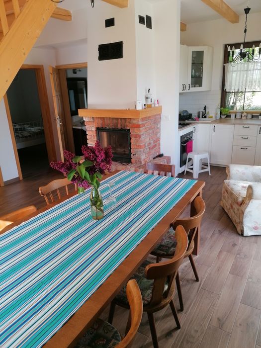 Domek na Kaszubach z kominkiem i balia staw rybki