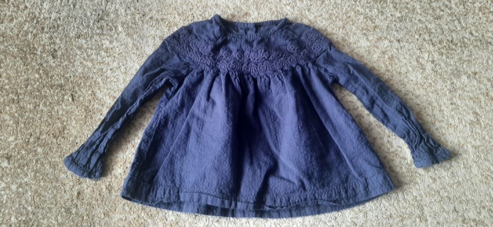 Koszulka bluzka dziewczęca długi rękaw granatowa 86-92 Mothercare