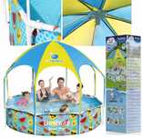 Basen stelażowy z daszkiem i spryskiwaczem Bestway 244x51 cm