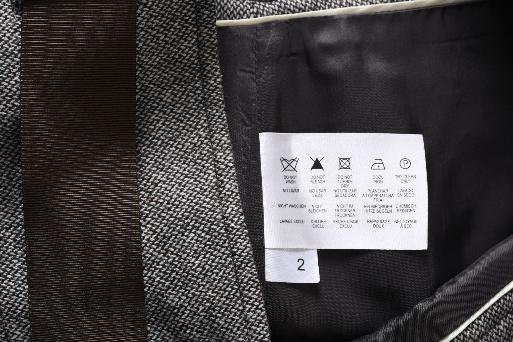 ESPRIT ciepła brązowa spódniczka midi w melanżu wełna jedwab r. 40