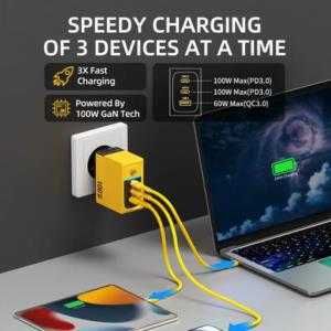 Ładowarka  2x USB-C & USB-A Super Fast Charger GaN 100W KUP Z OLX!