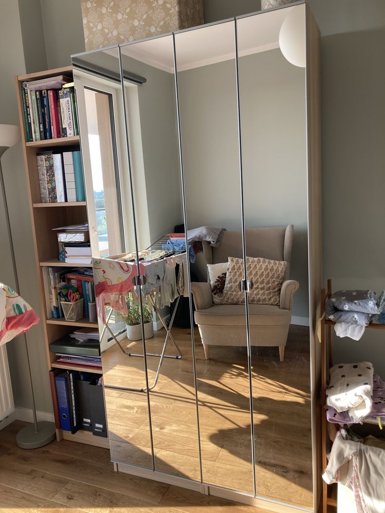 4 sztuki drzwi Aheim do szafy PAX IKEA 25 x 195 cm lustro lustrzane