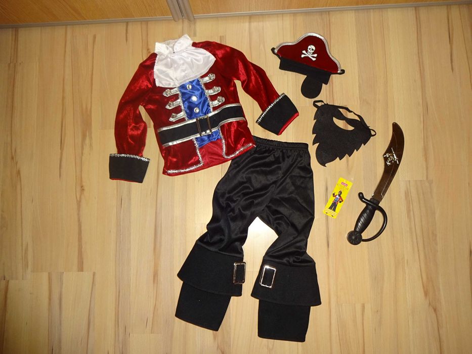 CARNIVAL kostium przebranie Pirata na bal + szabla / miecz 3-4 lata
