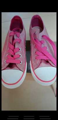 Buty trampki dziewczęce 36 młodzieżowe różowe brokat dziewczyna szkoła