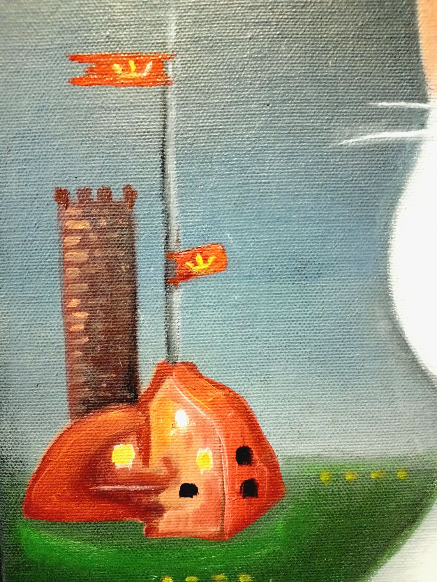 ""Гроза ушла в лево"" ,холст  ,масло  ,30×50