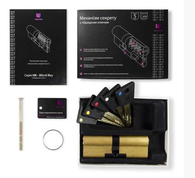 Цилиндрический механизм секрета. Гибрид. ШерЛок 35х35 BR Латунь.