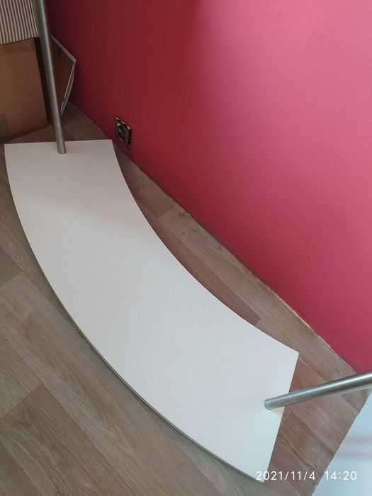 Wieszak stojący na ubrania+ płyta biały połysk dł.140cm do domu/sklepu