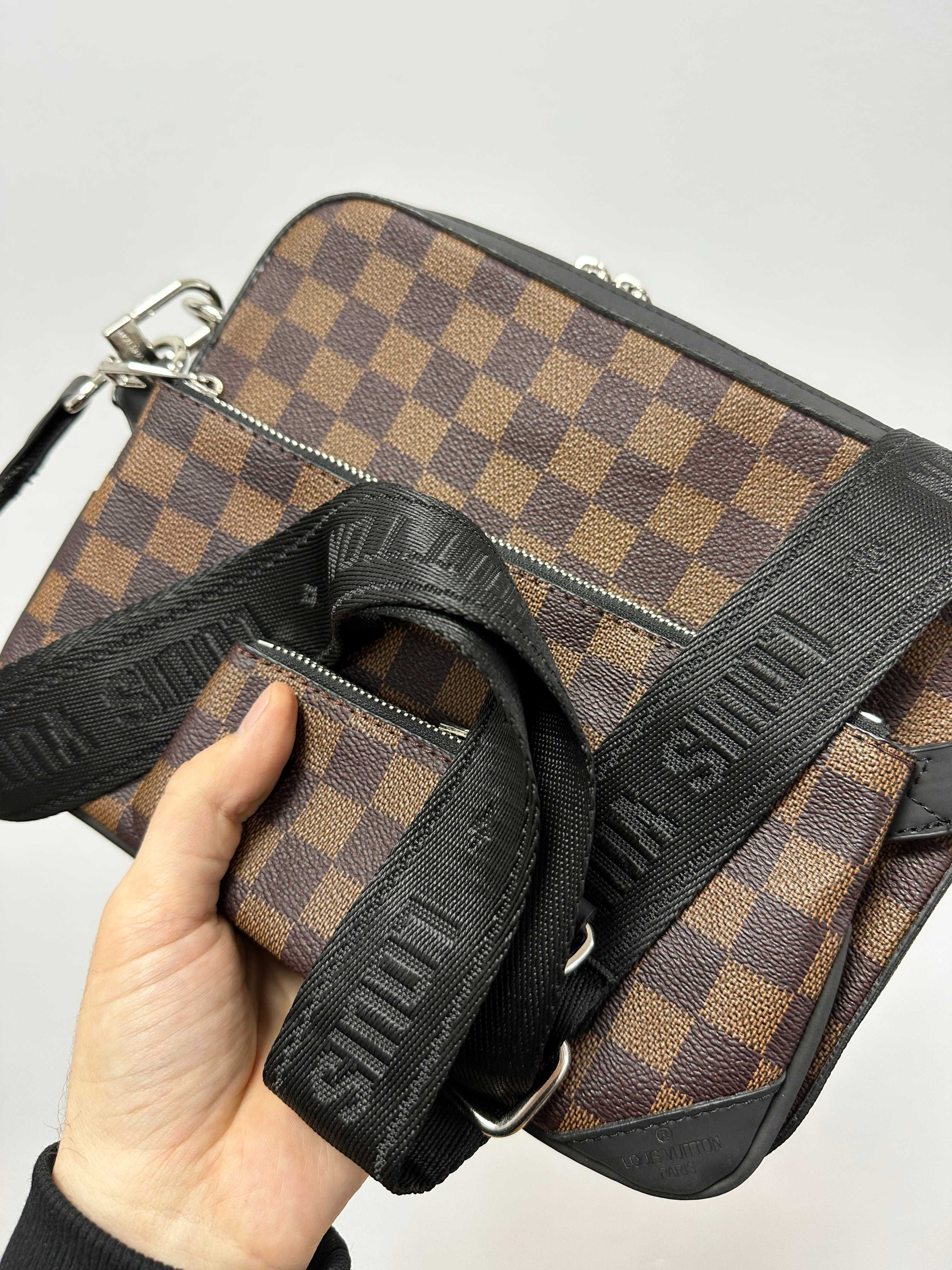 Мужская сумка Louis Vuitton чоловіча сумка 3в1 через плече клатч