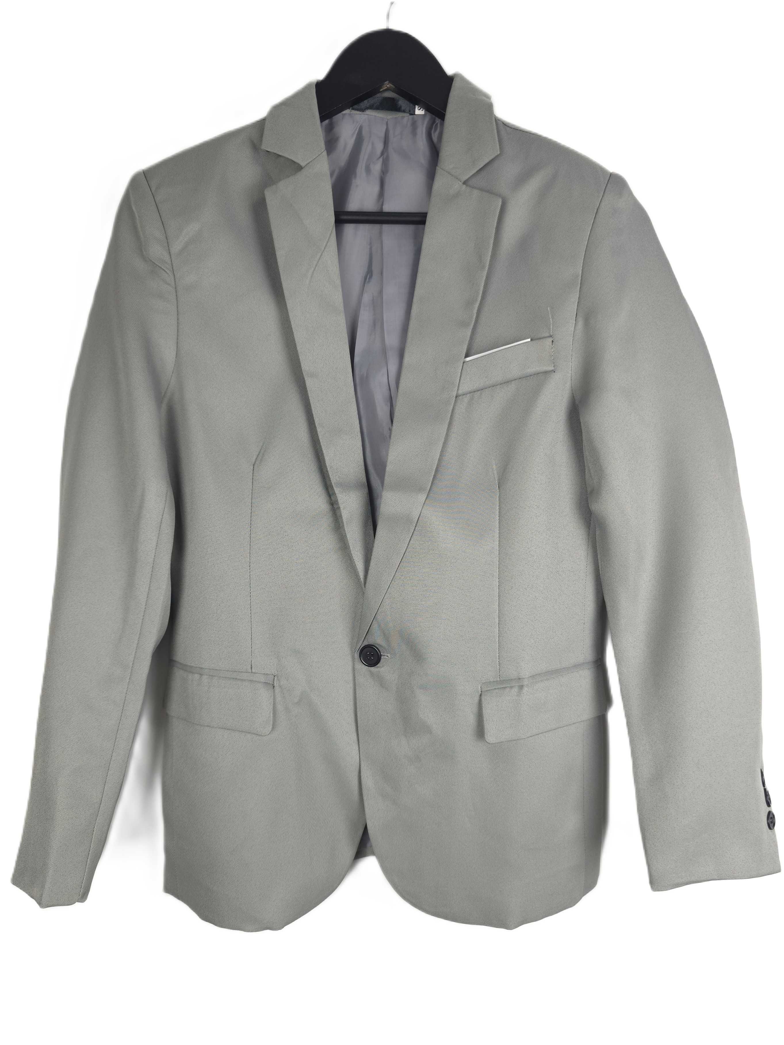 Szara klasyczna męska marynarka guziki casual elegancka XS S XS/S