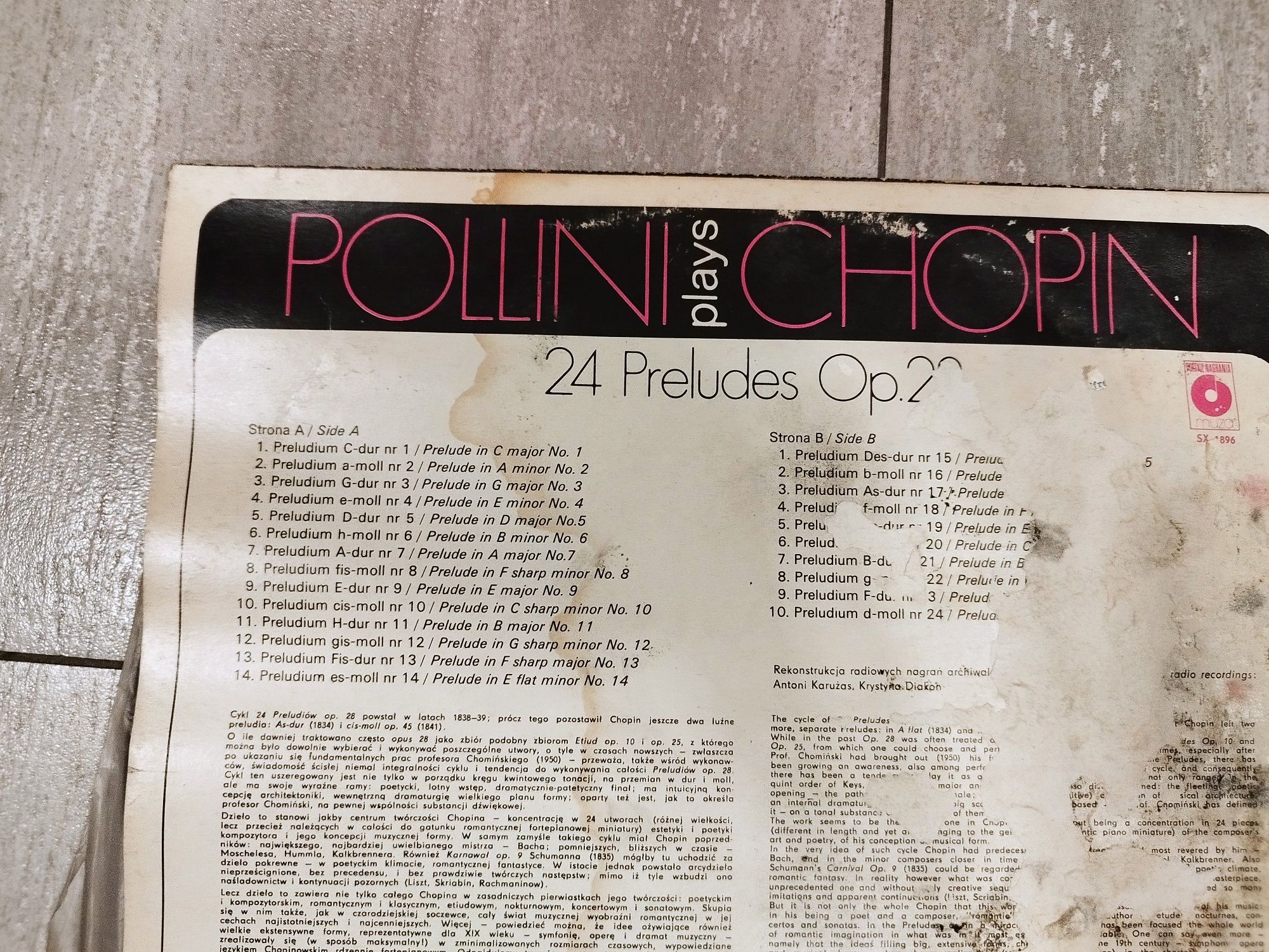 Płyta winylowa Pollini plays Chopin 24 Preludes Op.28