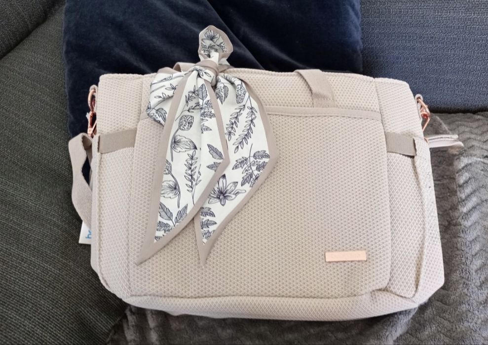 torba  dla mamy spacerowa organizer do wózka beżowa