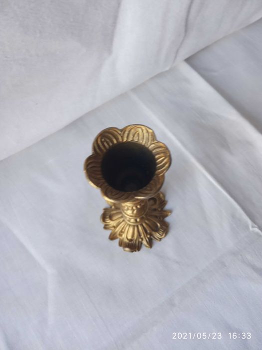 zabytkowy świecznik retro ludwikowski ludwik vintage mosiądz