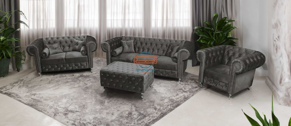 Producent zestaw 3+2+1 + stolik CHESTERFIELD kryształki NR.11
