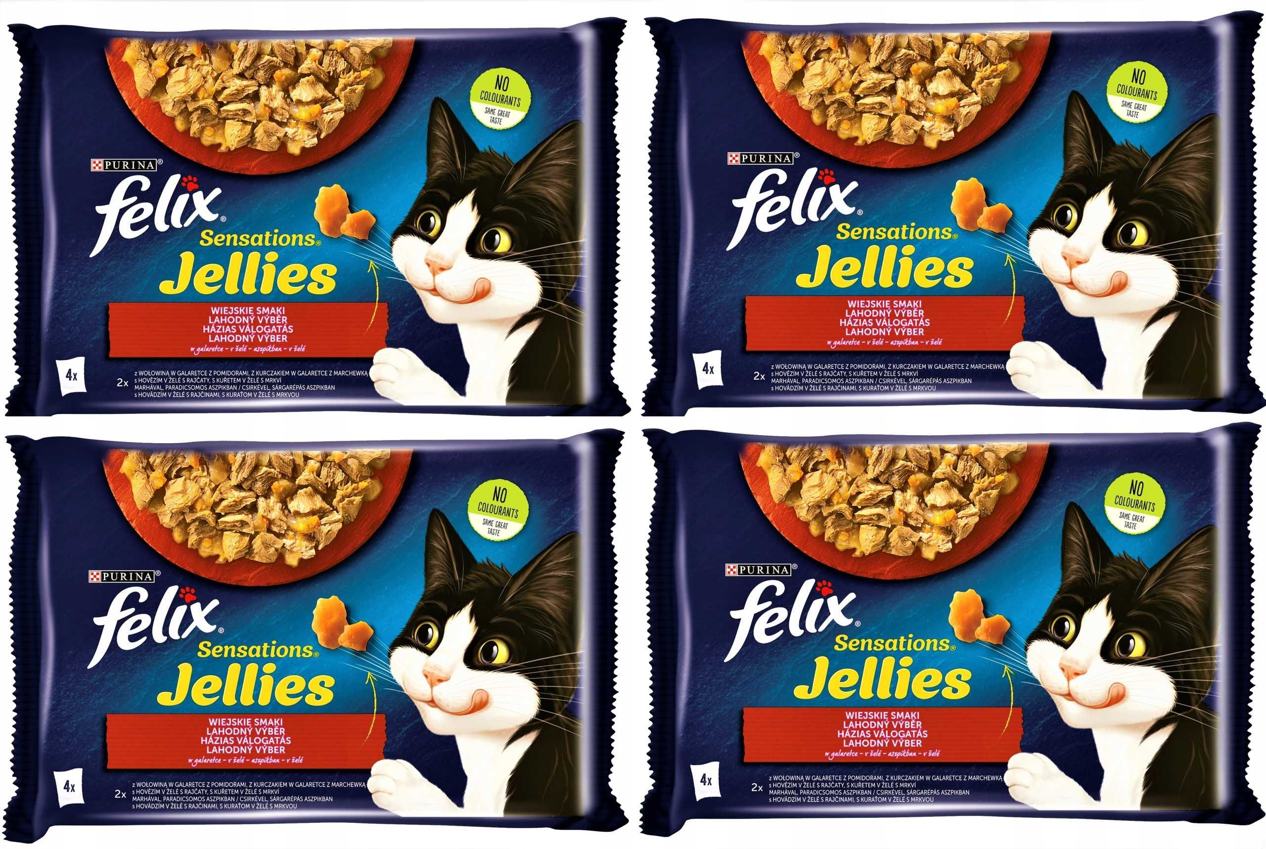 Mokra Karma PURINA FELIX SENSATIONS JELLIES Wiejskie Smaki 16x 85g