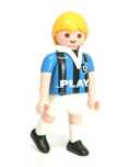 Playmobil Figura jogador de futebol Blonde Hair Kicking Leg 4700 raro