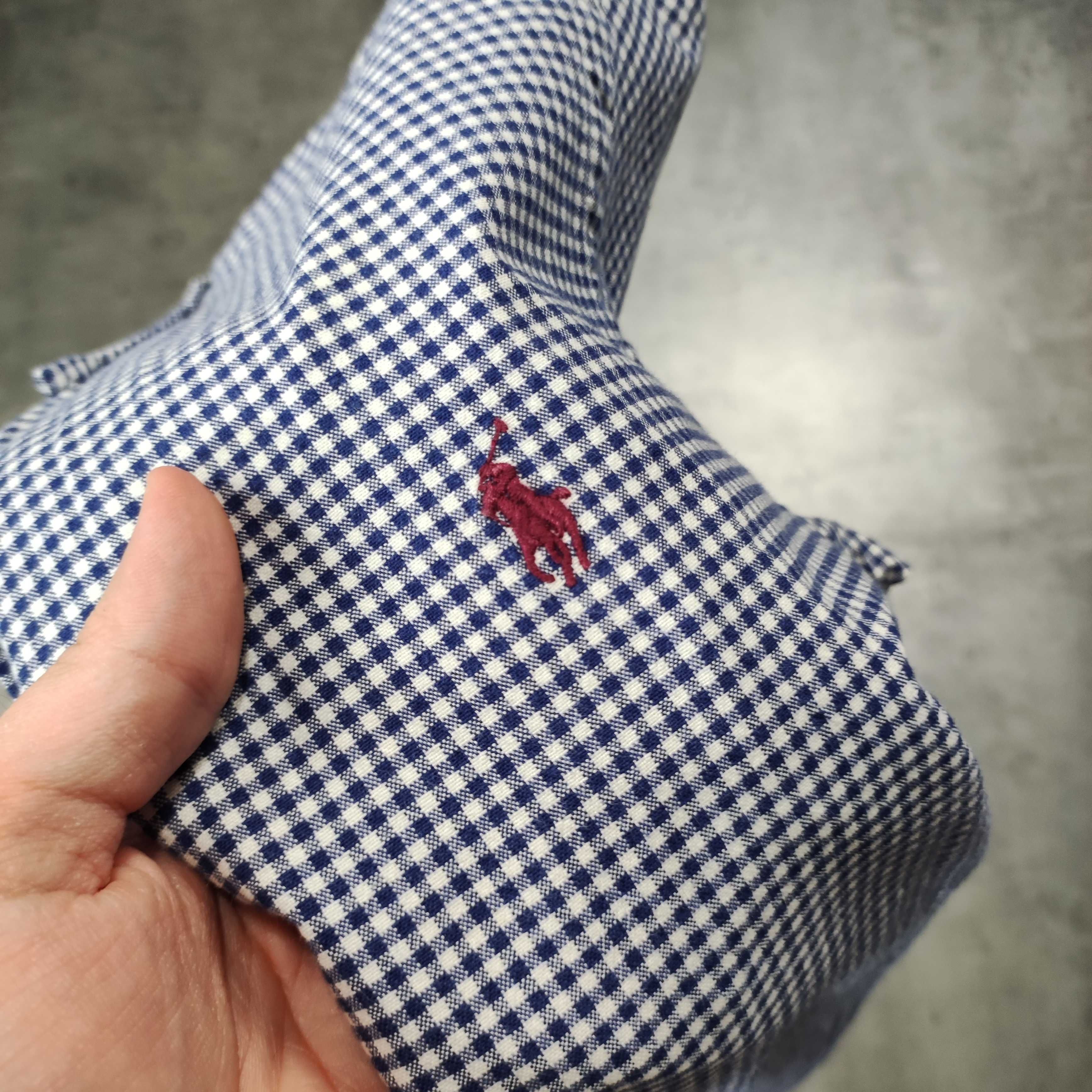 MĘSKA Elegancka Kratka Koszula Długi Rękaw PREMIUM Polo Ralph Lauren