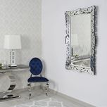Srebrne lustro glamour prostokątne 80x130 cm M-0519