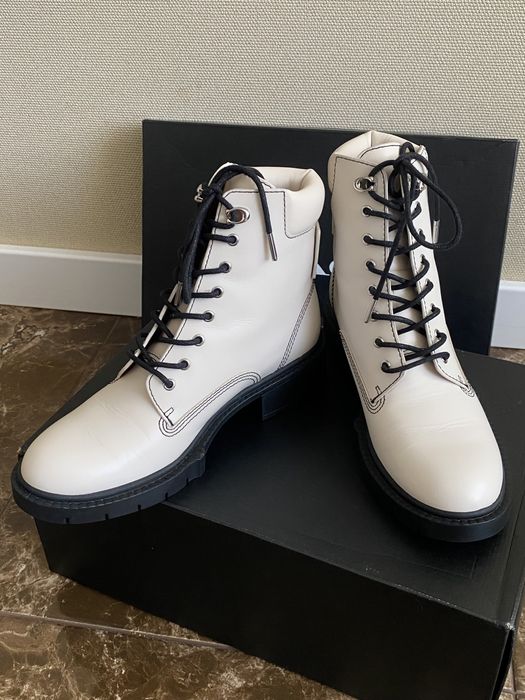 Черевики ботінки ботинки молочного кольору шкіряні coach 100% оригінал