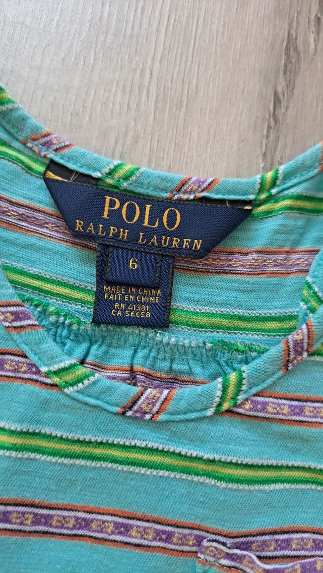 Polo Ralph Lauren bluzka koszulka T Shirt sportowa tunika w paski 116