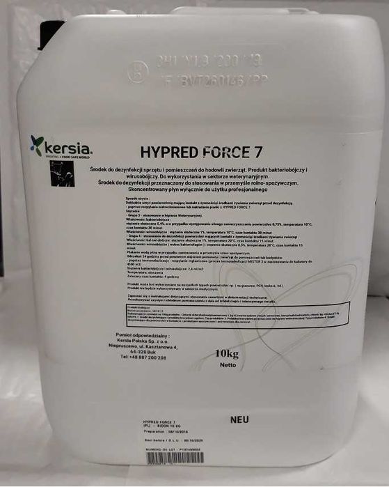 Środek dezynfekcyjny ASF ptasia grypa, pryszczyca Force 7 5kg Kersia