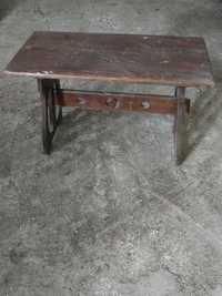 Stara drewniana ława ławka stary drewniany stolik stołek Legnica