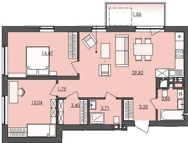 Продаж 2 кімнатної на Володимира Великого ЖК WABI 2