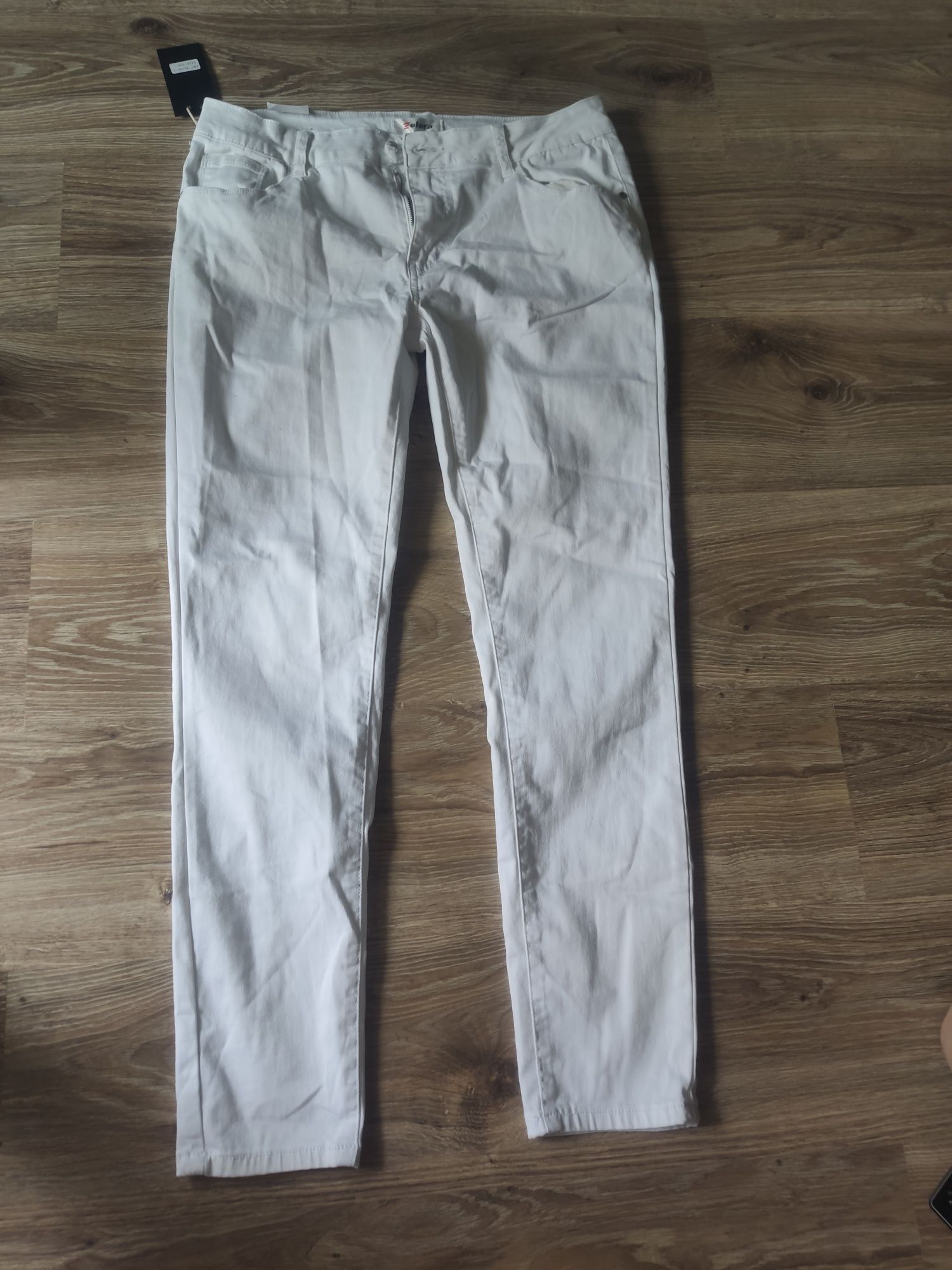Nowe białe spodnie rurki jeansy ELARA XL Wyprzedaż