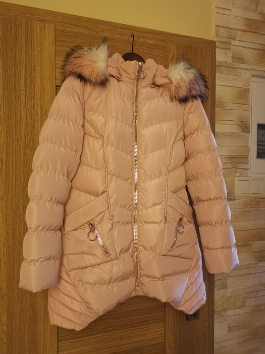Płaszcz puchowy zimowy dla dziewczynki