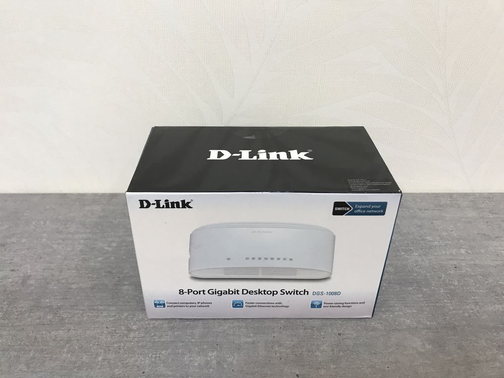 1Гб D-link коммутатор гигабитный свич свитч на 8 портов для интернета