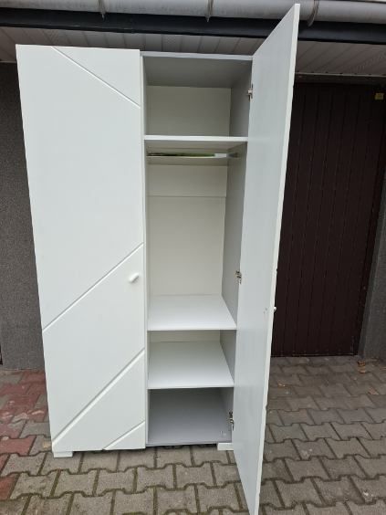 Szafa dwudrzwiowa biała szara Meblik