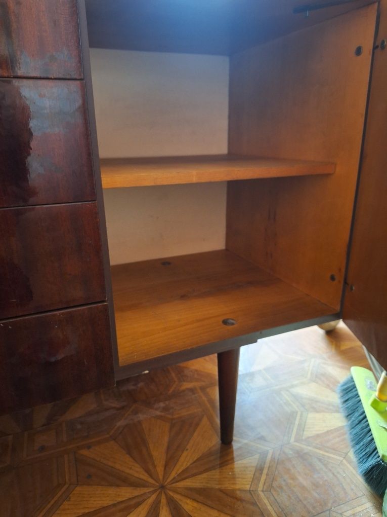 Komoda ciemny brąz na połysk z PRL