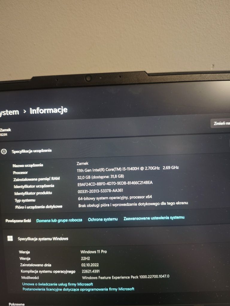 Lenovo Legion i5-11400H RTX 3060 32GB RAM 165 Hz