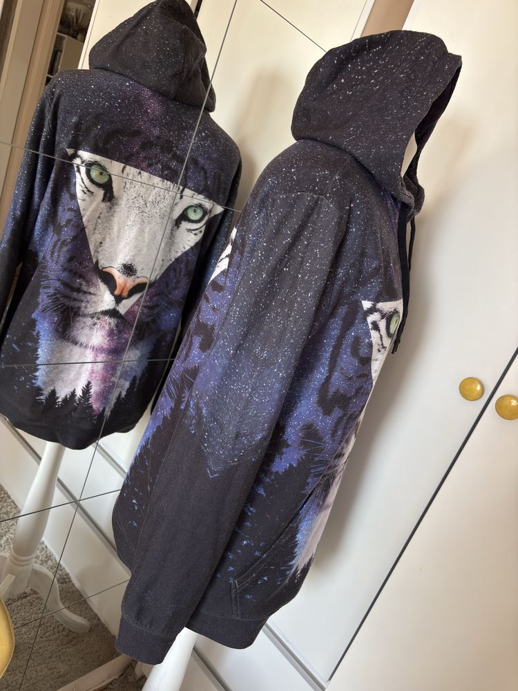 Bluza granatowa ze zwierzecym printem unisex rozm L/XL