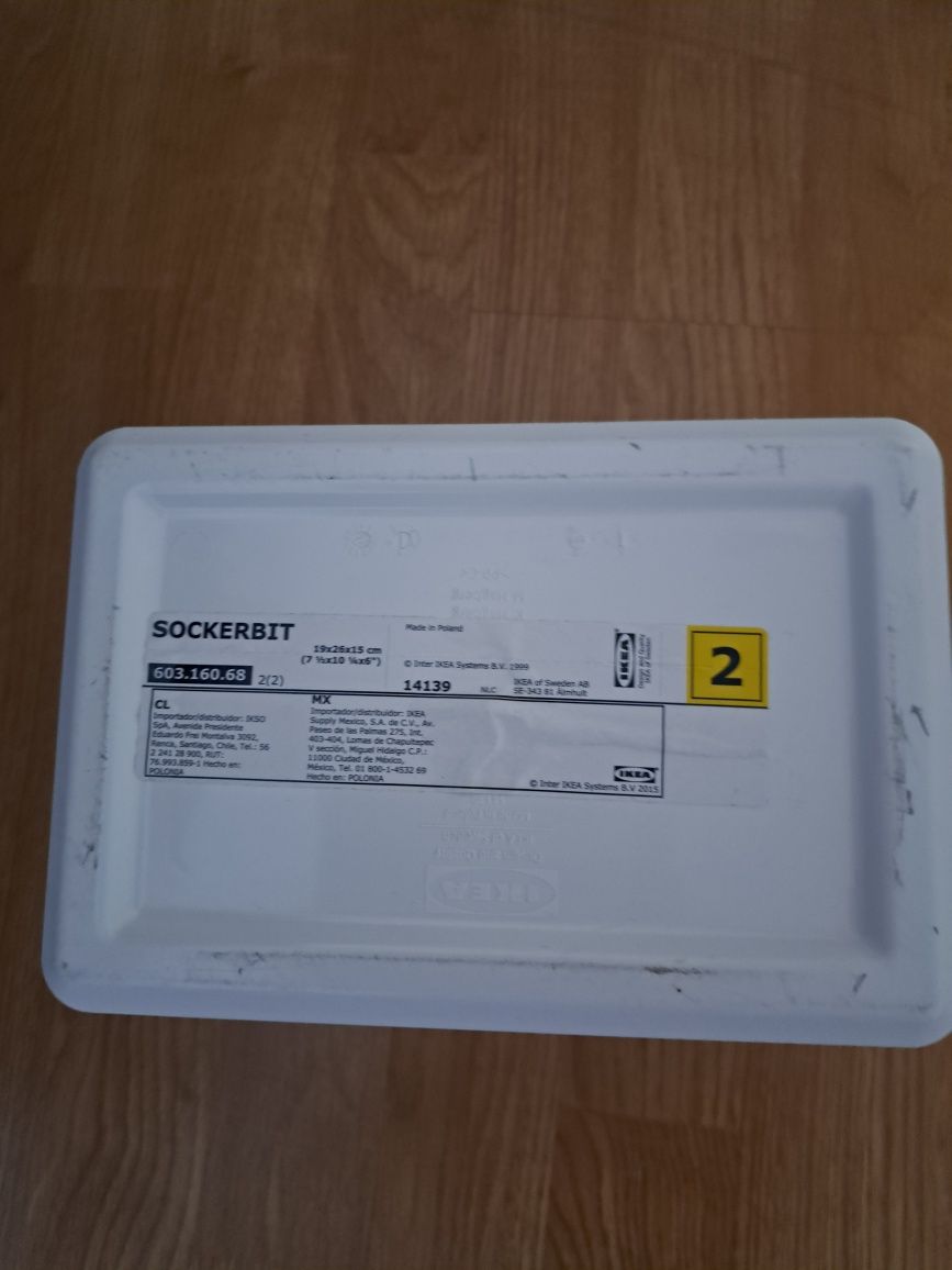 Pojemnik plastikowy biały Ikea Sockerbit 25x19x16