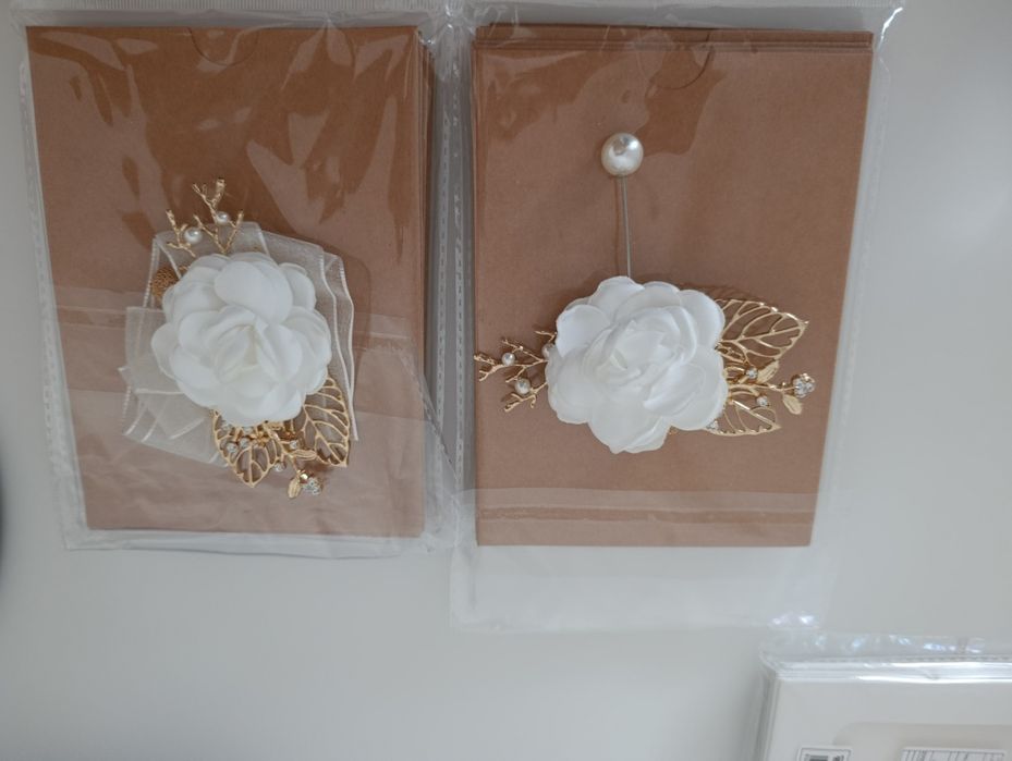 Par de flores para casamento - pulso + casaco