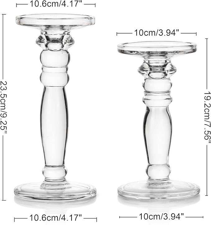 Świeczniki szklane Nuptio 2szt (19,2 cm 23,5cm)