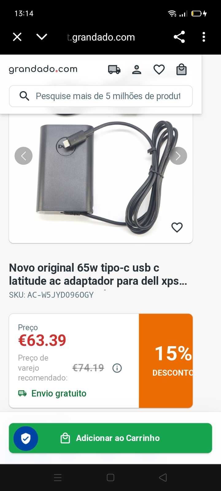 Carregador Portátil 65W. +Artigos