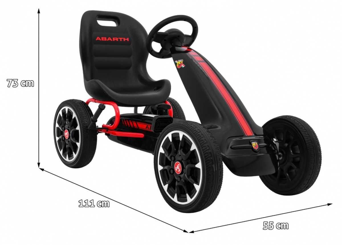 Gokart dla dzieci na pedały Abarth Czarny PB9388A